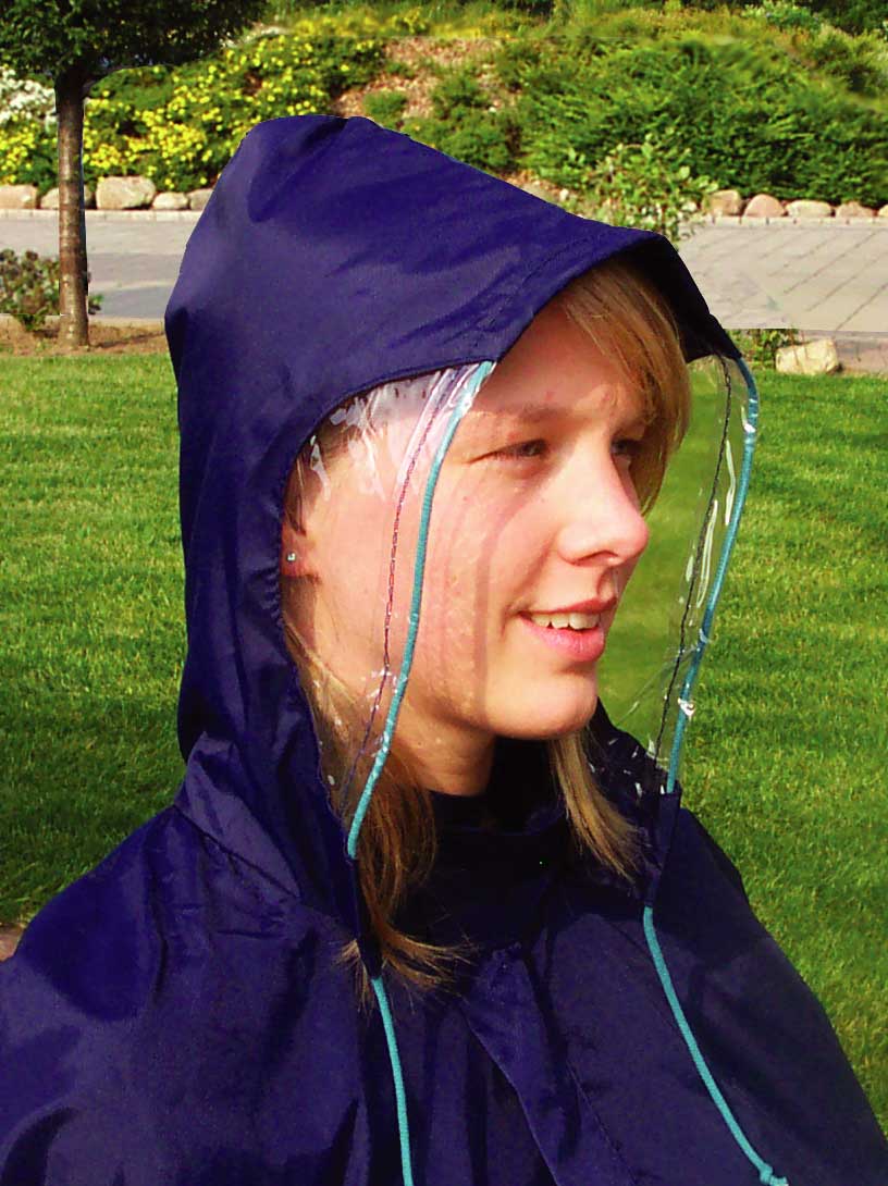 Rollstuhl Regencape mit Arm in Farbe Marineblau von Orgaterm