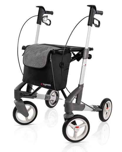 TOPRO Troja 5G Premium Rollator inkl. Tasche und Klingel, Farbe Silber