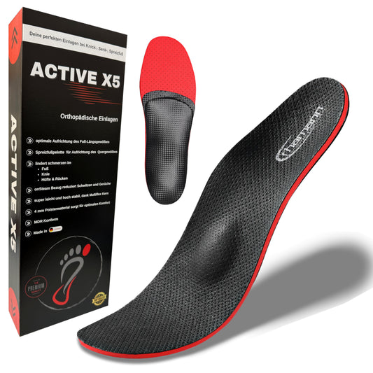 Orthopädische Einlagen active x5 Schuheinlagen Spreizfuß Knickfuß Senkfuß 